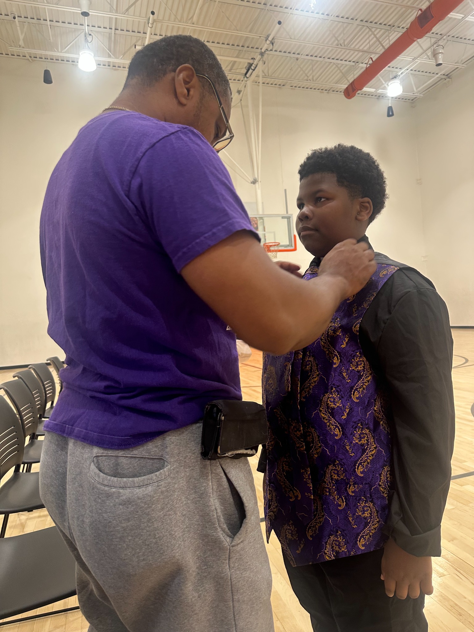 Young worship arts participant preparing to minister