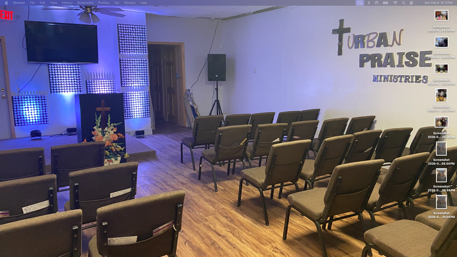 The sanctuary at Urban Praise Ministries Church